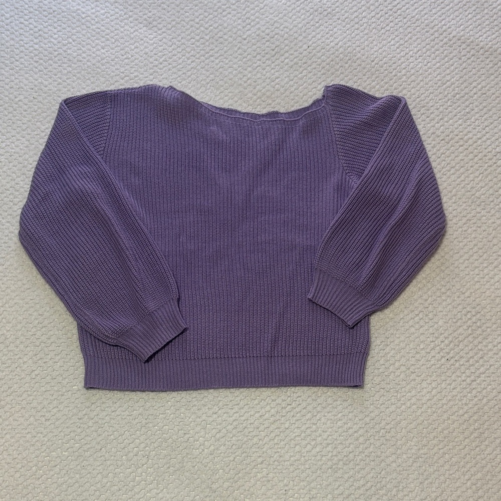 SHEIN Lavender Off-the-Shoulder Sweater